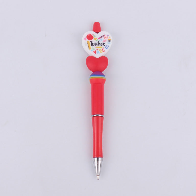 Wholesale Cartoon Love Series Beadable Silicone Beaded Ballpoint Pen